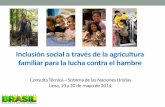 Inclusión social a través de la agricultura familiar para la lucha contra el hambre