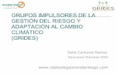 GRUPOS IMPULSORES DE LA GESTIÓN DEL RIESGO Y ADAPTACIÓN AL CAMBIO CLIMÁTICO (GRIDES). Dalia Carbonel