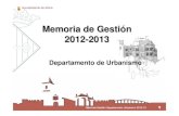 Memoria de gestión departamento de urbanismo Ayuntamiento de Alzira