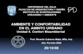 Ambiente y Confortabilidad en al Ámbito Urbano - Tema 2 Clase 1