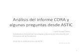 Análisis del informe CORA y preguntas desde ASTIC