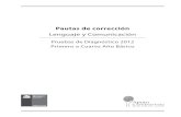 P1 recurso pauta de corrección diagnóstico  1° Básico Lenguaje    2012