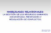 Habilidades relacionales: gestión de los recursos humanos, convivencia, prevención y resolución de conflictos.