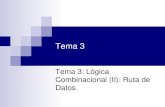 Tema 3: Lógica Combinacional (II): Ruta de Datos.