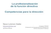 La profesionalización de la función directiva: Competencias para la  dirección