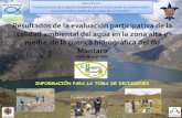 El Mantaro Revive - Resultados de la evaluación de la calidad de agua de la zona alta y media de la cuenca del río Mantaro - Perú