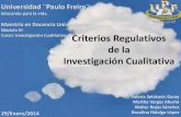 Criterios regulativos de la Investigacion Cualitativa