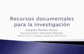 Recursos documentales para la investigación (2012)