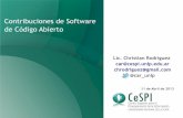 Contribuciones de software de código abierto realizados por CeSPI, UNLP - TICAR 2013