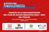 1. Avances en la implementación del Plan de Acción del PROURE 2010 – 2015