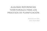 Algunas referencias territoriales para los procesos de planificación