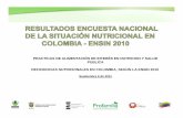 Resultados encuesta nacional de la situación nutricional en Colombia-ENSIN 2010