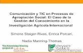 Comunicación y TIC en Procesos de Apropiación Social: El Caso de la Gestión del Conocimiento en la Investigación Agrícola Internacional