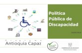 Política pública de discapacidad antioquia capaz