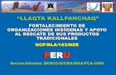"Llaqta Kallpanchaq". Fortalecimiento de organizaciones indígenas y apoyo al rescate de sus productos tradicionales