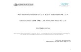 ANTEPROYECTO DE LEY GENERAL DE EDUCACIÓN DE LA PROVINCIA DE MENDOZA