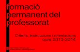 Criteris i instruccions formació professorat 2013-2014