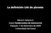 la definicion UAI de planeta