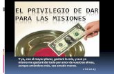 El privilegio de dar para las misiones