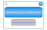 Balance IX Legislatura