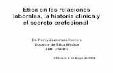 3era. Clase éTica En Las Relaciones Laborales, La Historia ClíNica Y El Secreto MéDico. Fmh Unprg