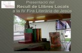 Preentació del Recull de Llibres Local de la Biblioteca Marcel·lí Domingo de Tortosa