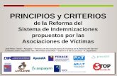 Principios y Criterios de la Reforma del Sistema de Indenmizaciones propuestos por las Asociaciones de Víctimas
