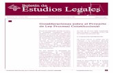 Consideraciones sobre el Proyecto de Ley Procesal Constitucional