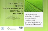 Experiencia de vinculación de las entidades de productores agropecuarios con el Congreso Nacional