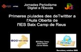 Primeres piulades des deTwittter a l'Aula Oberta de l'IES Baix Camp de Reus