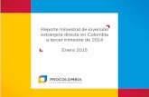 Reporte Trimestral de Inversión Extranjera Directa en Colombia