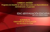 EDUC 620: FUNCIONES DE LA EVALUACIÓN EDUCATIVA
