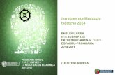Txostenaren laburpena: Jarraipen eta Ebaluazio txostena 2014 Enpleguaren Eta Suspertze Ekonomikoaren Aldeko Esparru-Programa 2014-2016