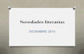 Novedades literarias Dic2013