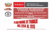 Plan anual de trabajo 2014 al 2015 cetpro umachiri
