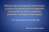 Esomeprazol oral vs IV postendoscópico en prevención de resangrado