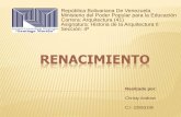 Renacimiento. HISTORIA DE LA ARQUITECTURA II