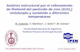 Análisis estructural por el refinamiento de Rietveld del peróxido de zinc (ZnO2) sintetizado y sometido a diferentes temperaturas