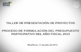 Presupuesto Participativo 2013: Proyectos Participantes