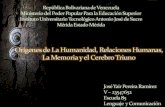 Origen de La Humanidad Relaciones humanas, memoria y cerebro triuno José Pereira