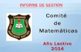 Informe de gestión comité matemáticas lectivo 2014