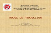 Modos de produccion. Sociologia y Antropologia Del trabajo