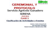 Clase 3 clasificacion de eventos del curso ceremonial y protocolo sag serena
