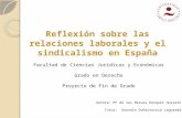 REFLEXIÓN SOBRE EL SINDICALISMO Y RELACIONES LABORALES EN ESPAÑA..