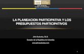 La planeación participativa y los presupuestos participativos