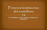 Primeros testimonios del castellano