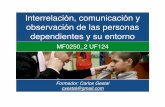 Interrelación, comunicación y observación de las personas dependientes y su entorno MF250_2 UF124