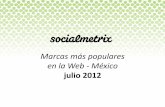 Marcas más populares en la Web-México. Julio2012