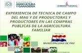 EXPERIENCIA DE TECNICA DE CAMPO DEL MAG Y DE PRODUCTORAS Y PRODUCTORES EN LAS COMPRAS PUBLICAS DE LA AGRICULTURA FAMILIAR – Paraguay