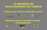 IX Reunió de Divulgadors de Ciència (DDD) Salamanca 2013